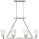 Vaughan 6 Light 38 inch Satin Nickel Linear Chandelier Ceiling Light
