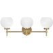 Hannah 3 Light 24 inch Warm Brass Bathroom Vanity Light Wall Light, Lighting One