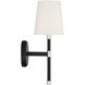 Brody 1 Light 5.75 inch Matte Black with Polished Nickel Accents Wall Sconce Wall Light, Essentials