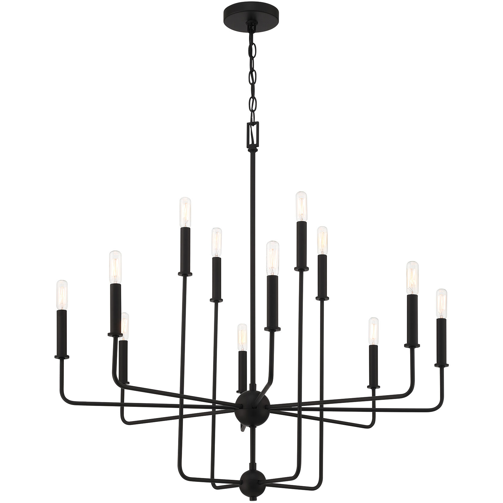 Avondale 12 Light 34 inch Matte Black Chandelier Ceiling Light, Essentials