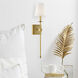 Monroe 1 Light 5 inch Warm Brass Wall Sconce Wall Light, Essentials
