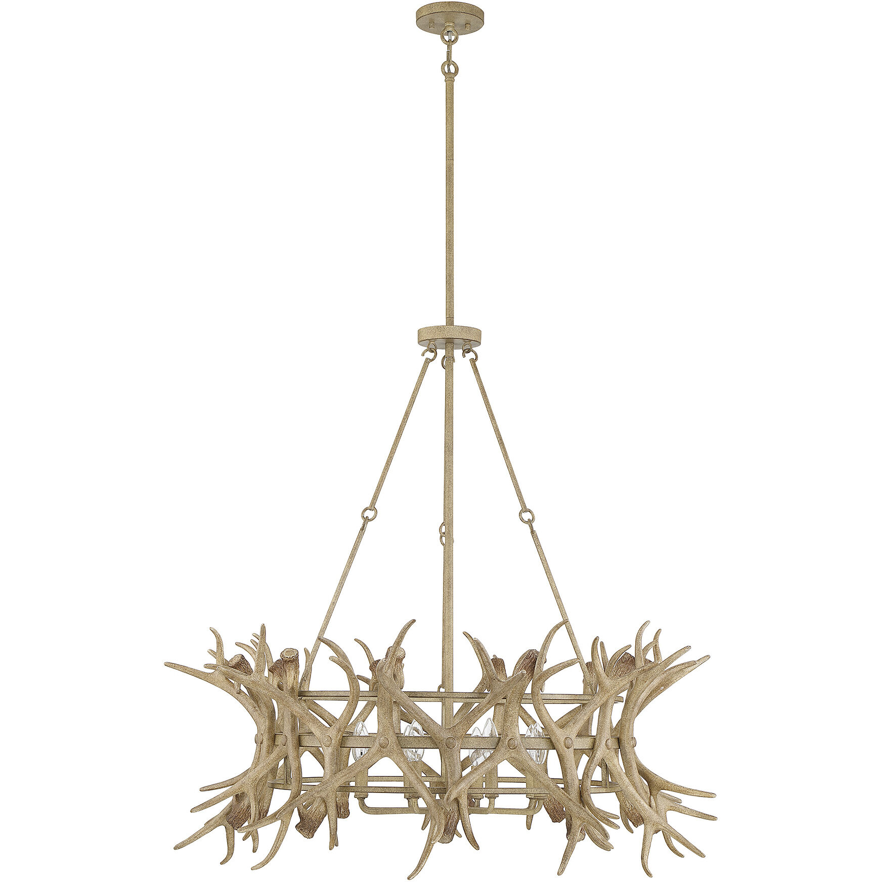 Daniels 8 Light 40 inch Natural Antler Chandelier Ceiling Light