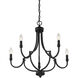 Auburn 5 Light 24 inch Matte Black Chandelier Ceiling Light, Essentials