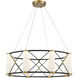 Aries LED 34 inch Matte Black with Burnished Brass Accents Pendant Ceiling Light