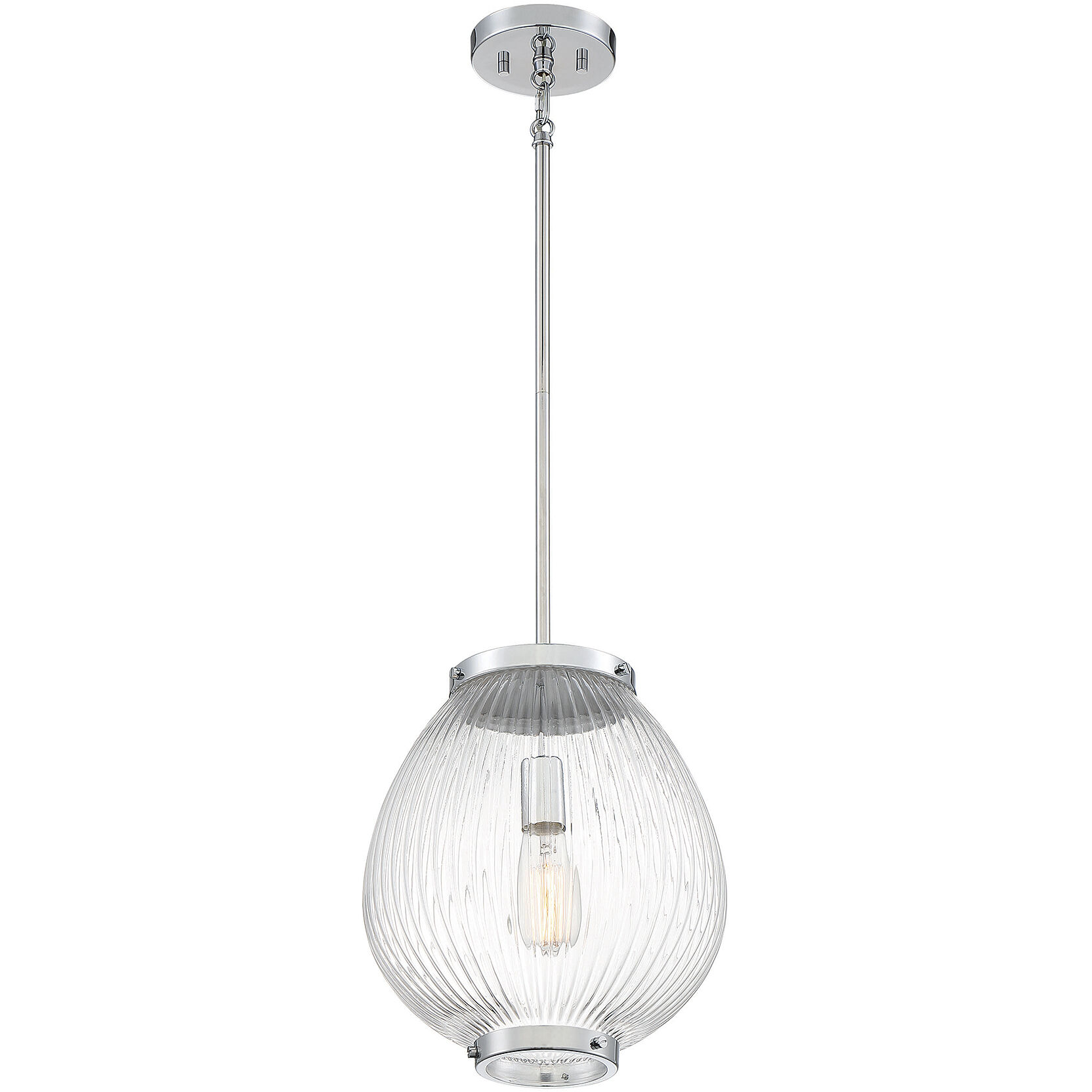 Welles 1 Light 12 inch Polished Chrome Pendant Ceiling Light, Essentials