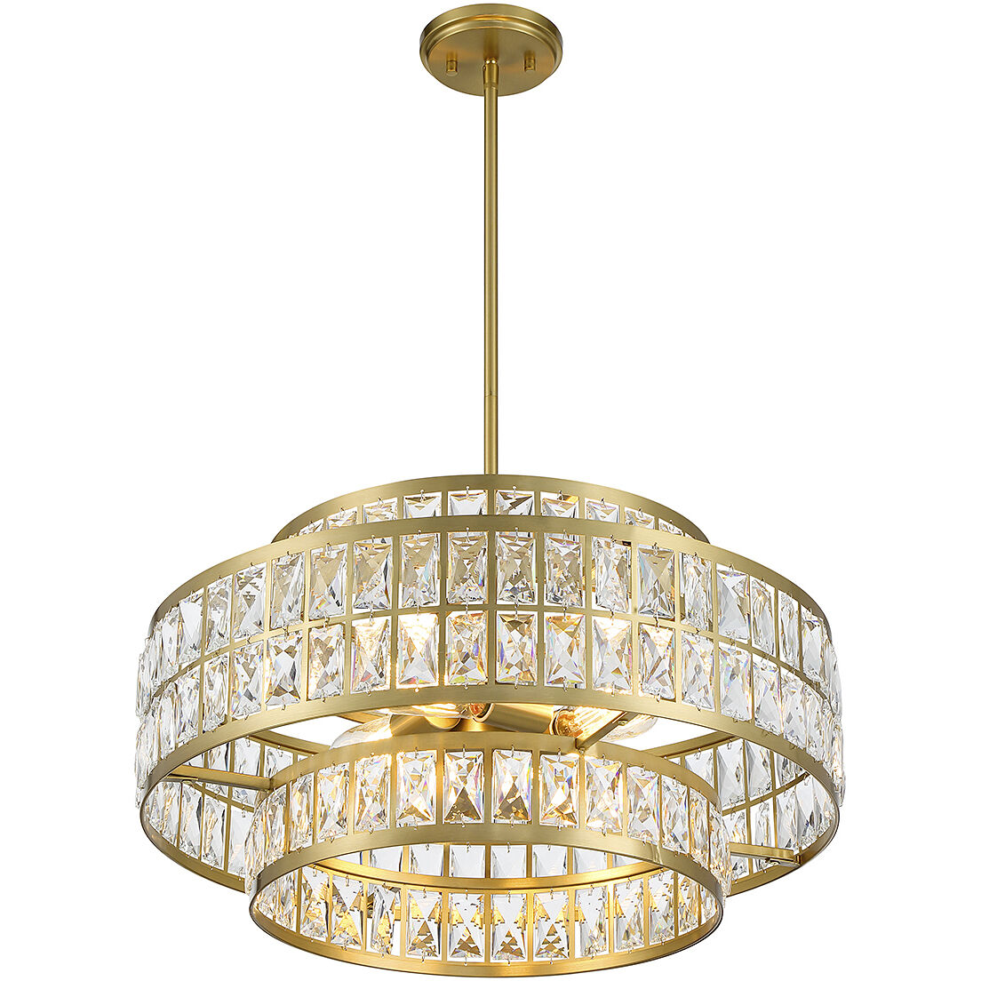 Renzo 4 Light 22 inch Warm Brass Pendant Ceiling Light