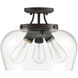 Octave 3 Light 13 inch English Bronze Semi-Flush Ceiling Light, Essentials