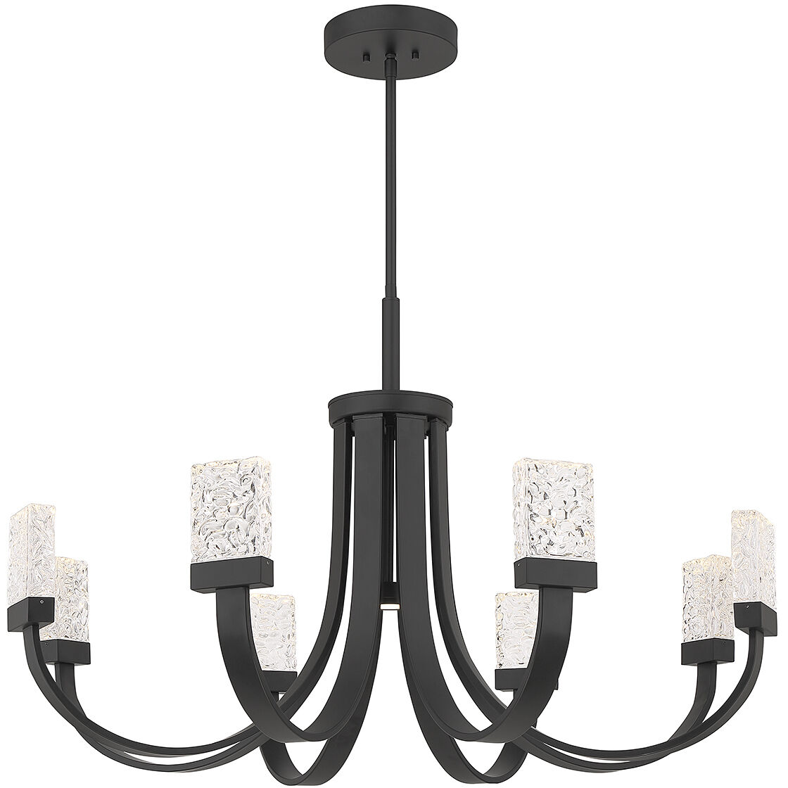 Kahn LED 40 inch Matte Black Chandelier Ceiling Light