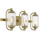 Holton 3 Light 24 inch Warm Brass Bathroom Vanity Light Wall Light