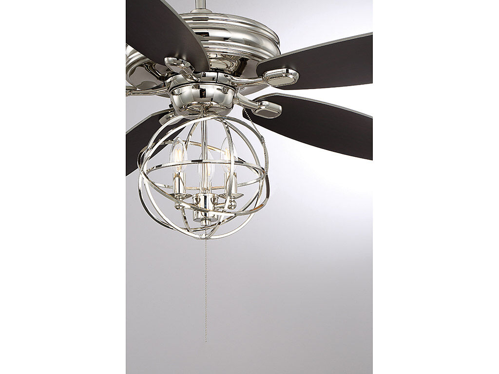 North LED Polished Chrome Fan Light kit in Polished Nickel
