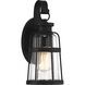 Quinton 1 Light 13.25 inch Matte Black Outdoor Wall Lantern, Lighting One
