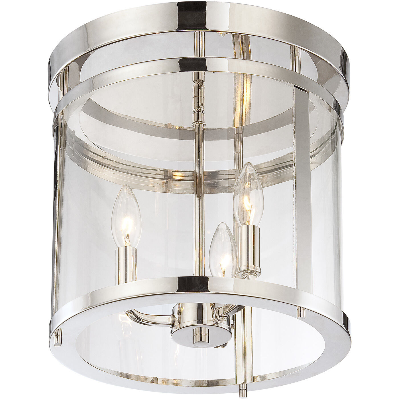 Penrose 3 Light 12.5 inch Polished Nickel Semi-Flush Ceiling Light, Essentials