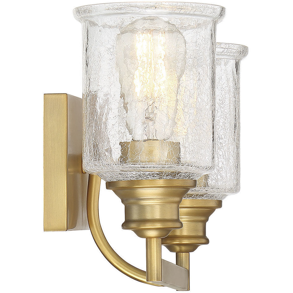 Hampton 2 Light 16 inch Warm Brass Bathroom Vanity Light Wall Light