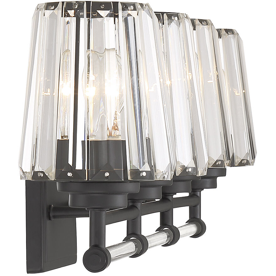 Garnet 4 Light 32 inch Black Bathroom Vanity Light Wall Light