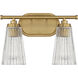 Chantilly 2 Light 14 inch Warm Brass Bathroom Vanity Light Wall Light, Essentials