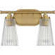 Chantilly 2 Light 14 inch Warm Brass Vanity Light Wall Light, Essentials