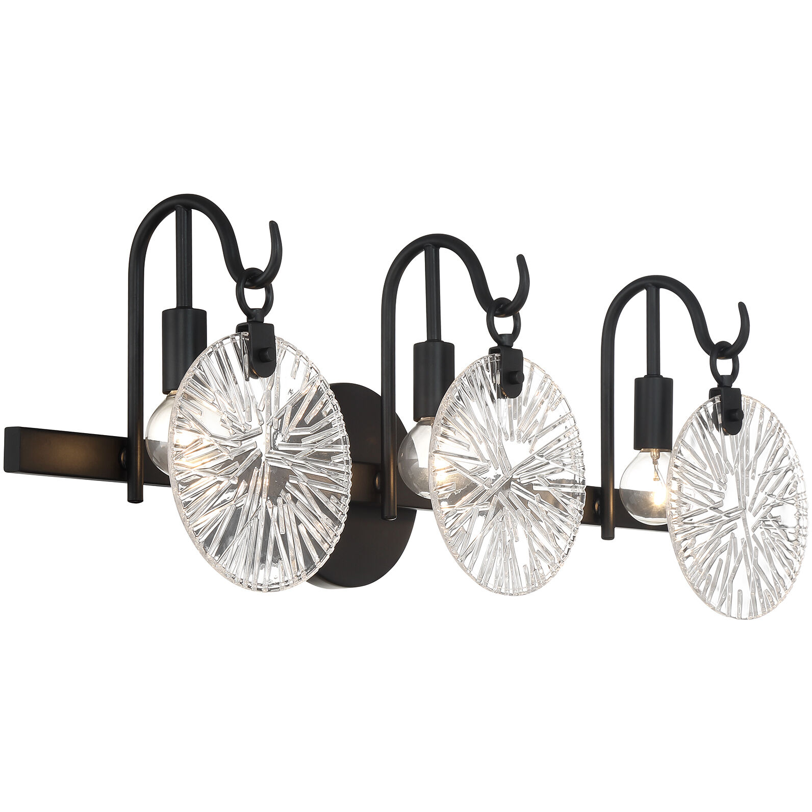 Addison 3 Light 24 inch Black Bathroom Vanity Light Wall Light