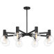 Wright 8 Light 40 inch Matte Black Chandelier Ceiling Light