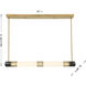 Farrell LED 42 inch Warm Brass Linear Chandelier Ceiling Light