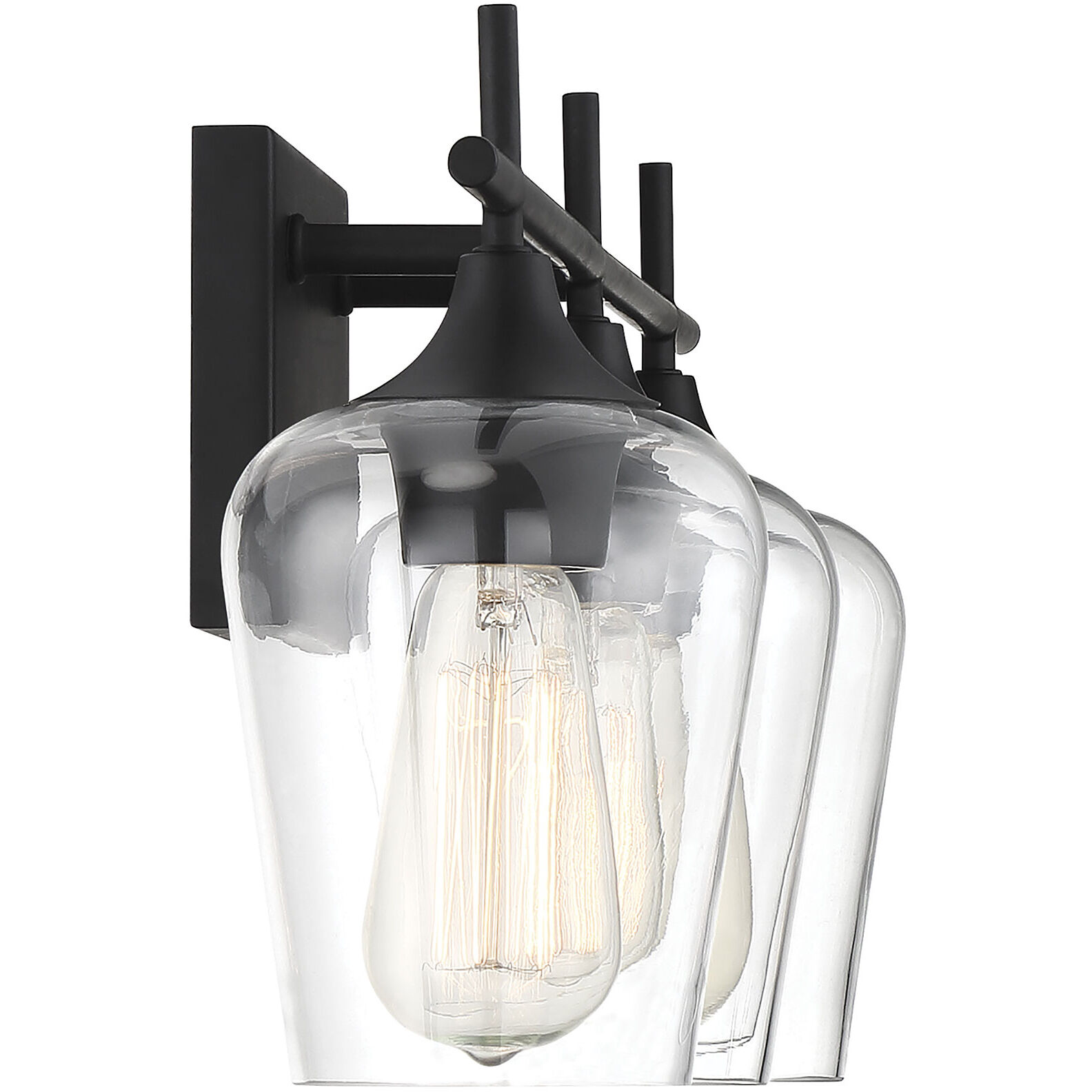 Octave 3 Light 21 inch Black Bathroom Vanity Light Wall Light, Essentials