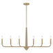 Cannon 6 Light 44 inch Warm Brass and Rope Chandelier Ceiling Light