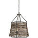 Hartberg 4 Light 20.5 inch Aged Driftwood Outdoor Hanging Lantern