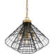 Lenox 5 Light 20.5 inch Black with Warm Brass Accents Pendant Ceiling Light in Matte Black with Warm Brass