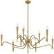 Tremont 9 Light 38 inch Riviera Brass Chandelier Ceiling Light