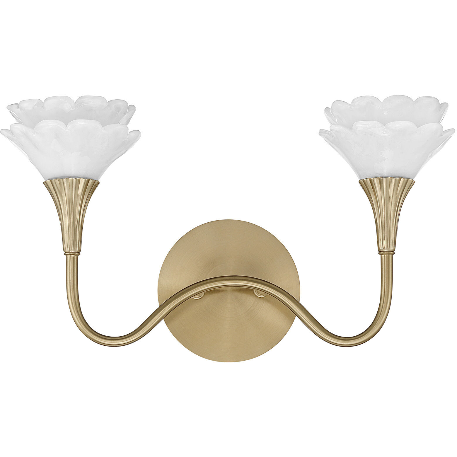 Florena 2 Light 16 inch Noble Brass Bathroom Vanity Light Wall Light