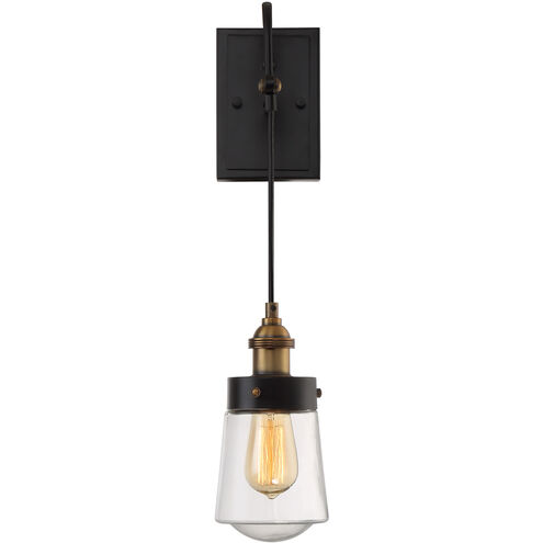 Macauley 1 Light 5 inch Vintage Black with Warm Brass Wall Sconce Wall Light