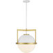 Carlysle 1 Light 15 inch White with Warm Brass Accents Pendant Ceiling Light in White/Warm Brass