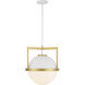 Carlysle 1 Light 15 inch White with Warm Brass Pendant Ceiling Light in White/Warm Brass