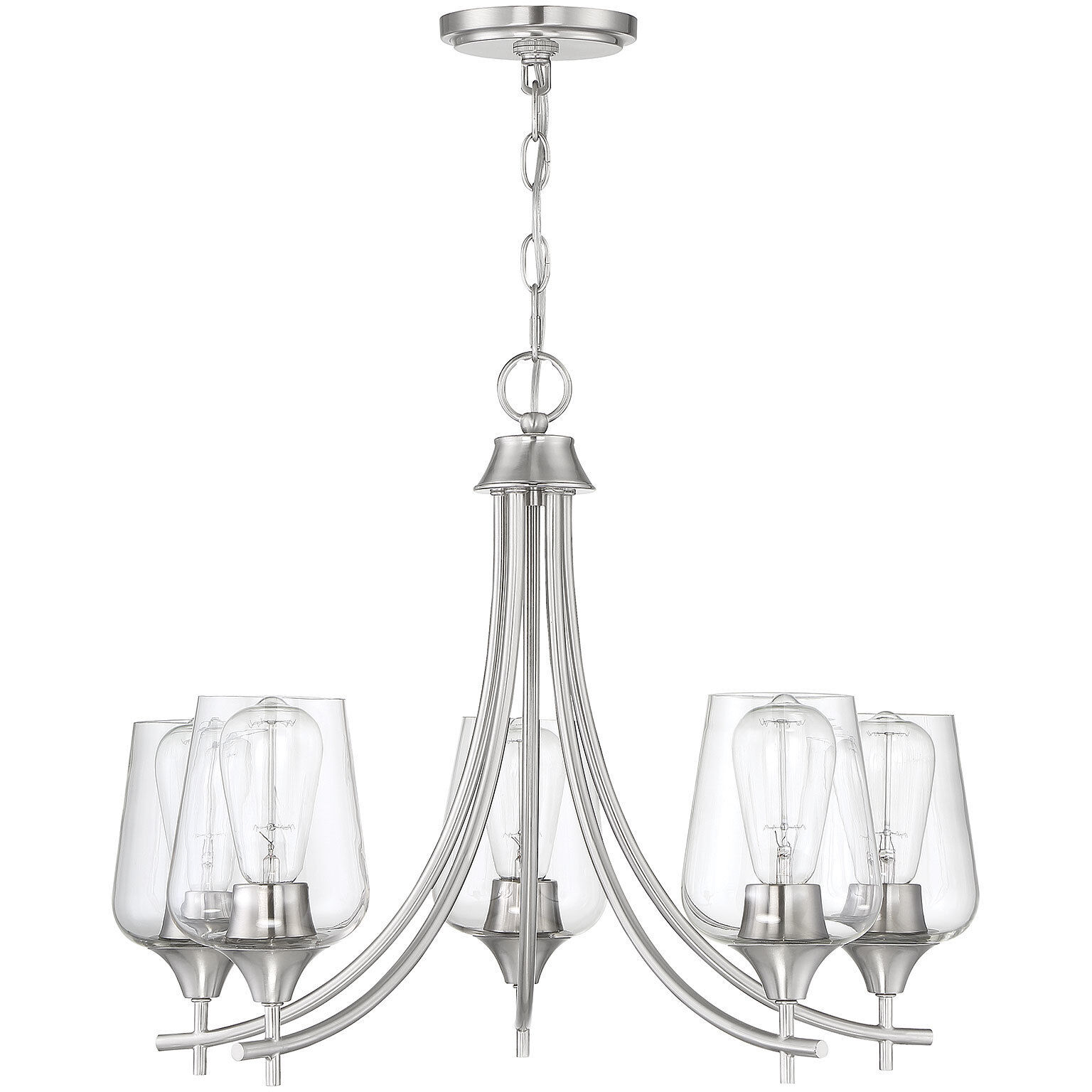 Octave 5 Light 23 inch Satin Nickel Chandelier Ceiling Light, Essentials
