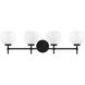 Hannah 4 Light 32 inch Matte Black Bathroom Vanity Light Wall Light, Lighting One
