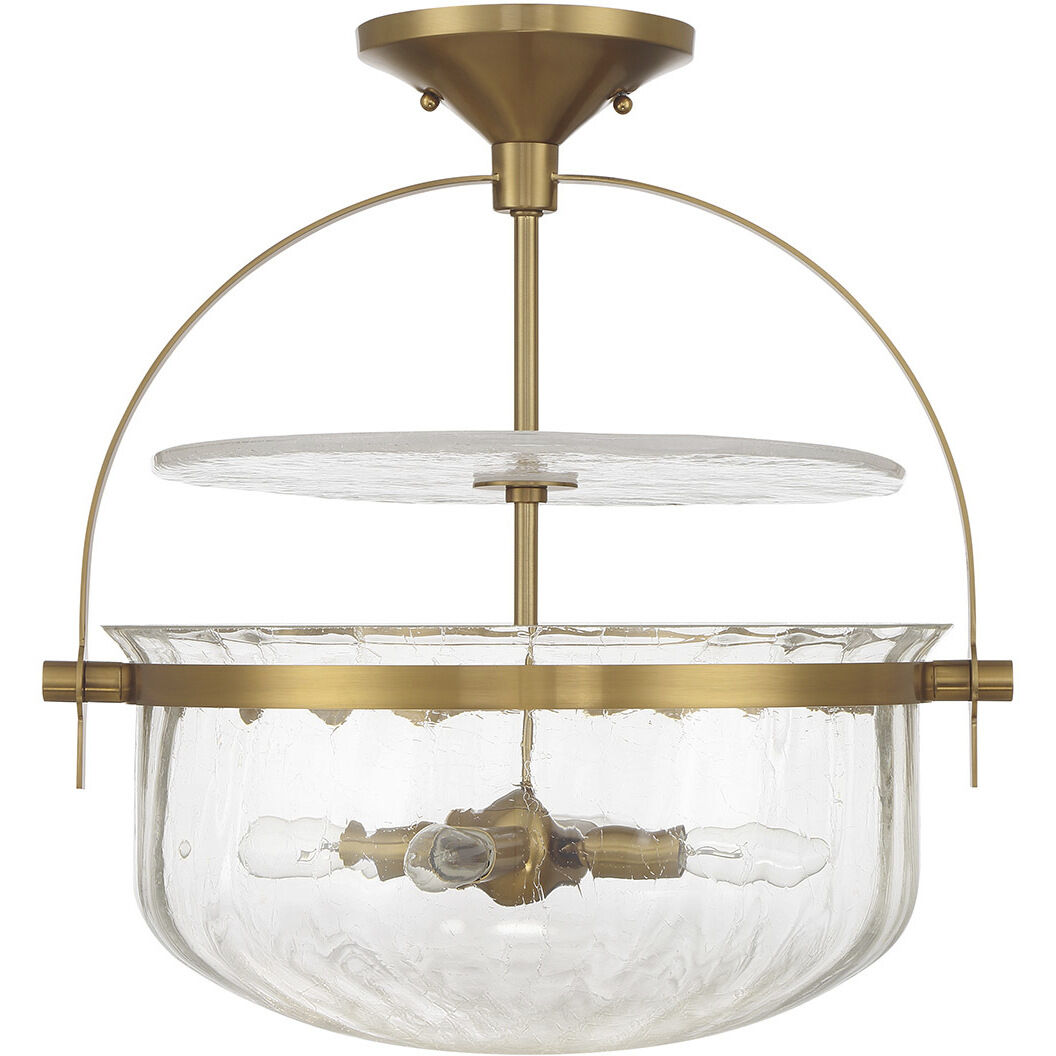 Denmar 4 Light 18 inch Warm Brass Covertible SemiFlush Ceiling Light