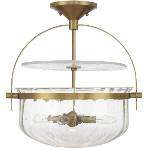 Denmar 4 Light 18 inch Warm Brass Covertible SemiFlush Ceiling Light
