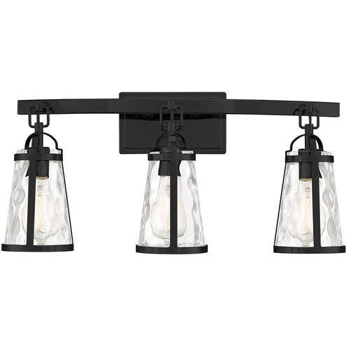 Albany 3 Light 24 inch Black Vanity Light Wall Light