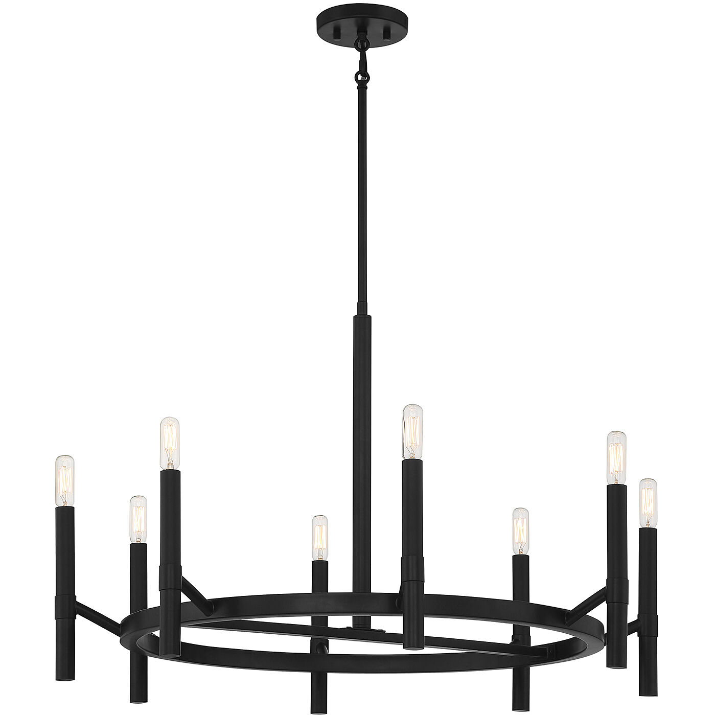 Padgett 8 Light 32 inch Matte Black Chandelier Ceiling Light