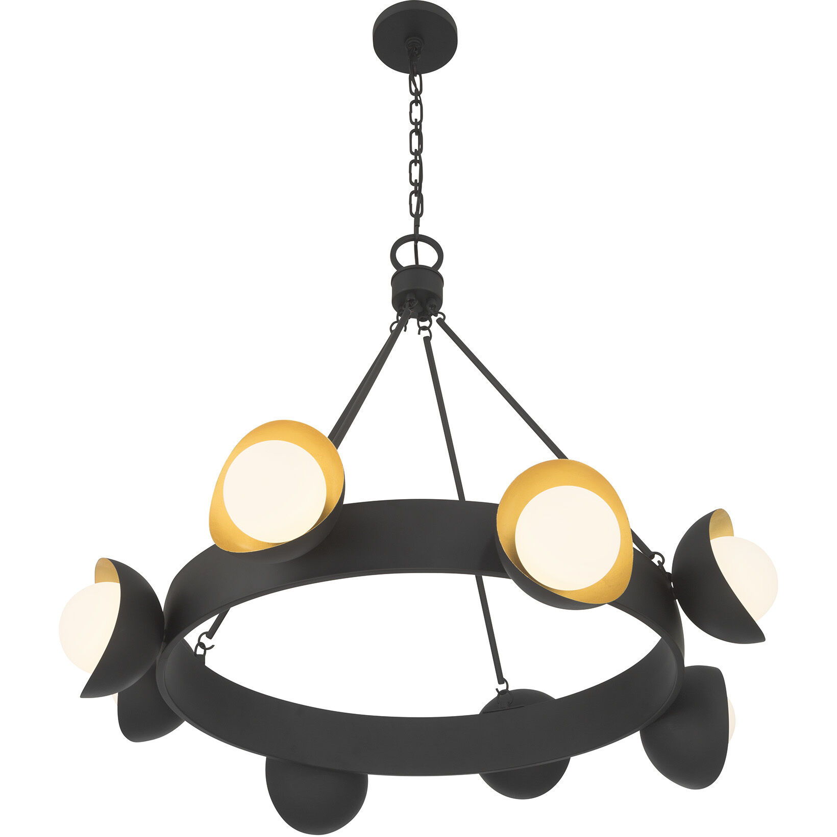 Pierson LED 33 inch Black Cashmere and True Gold Chandelier Ceiling Light
