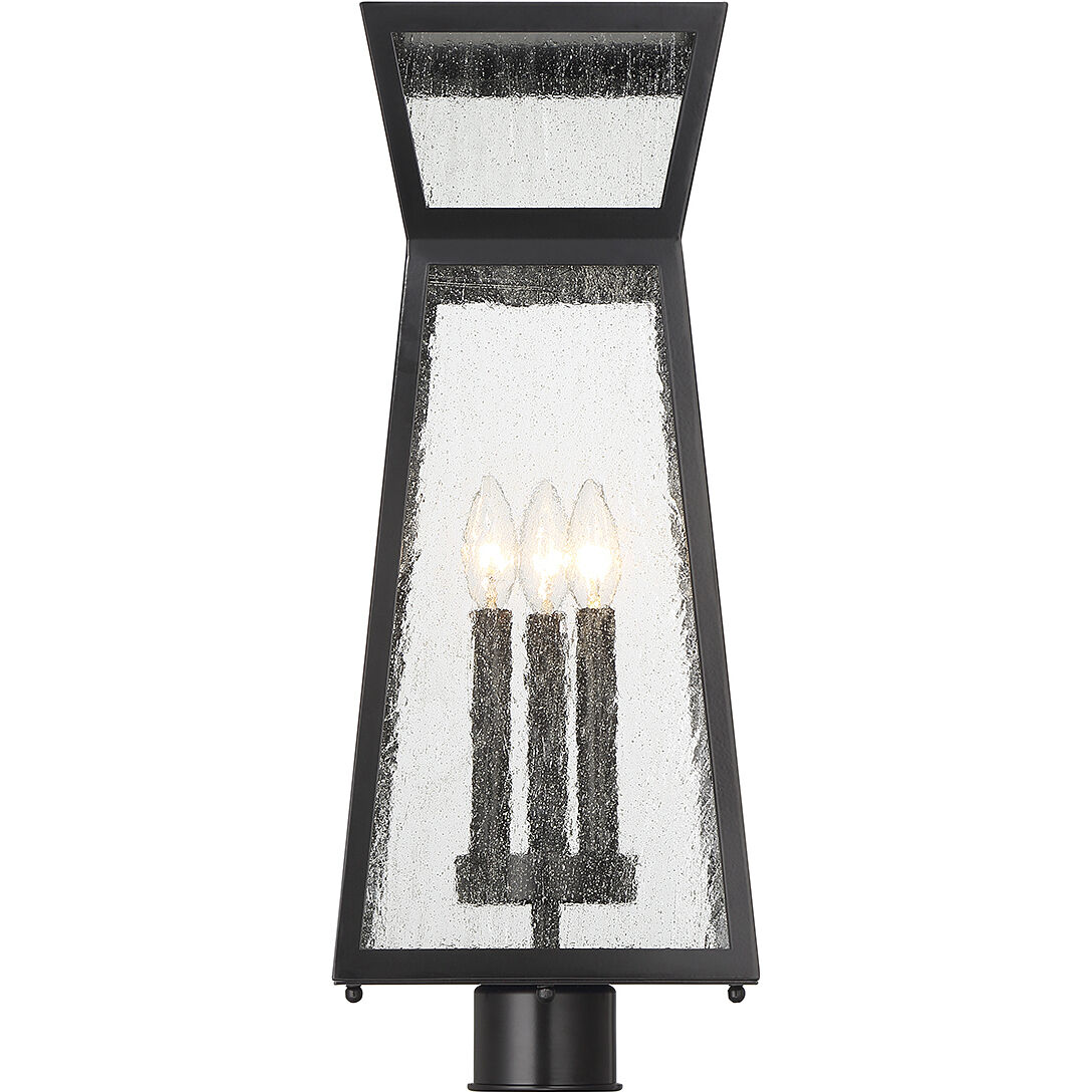 Millford 3 Light 23.25 inch Black Outdoor Post Lantern