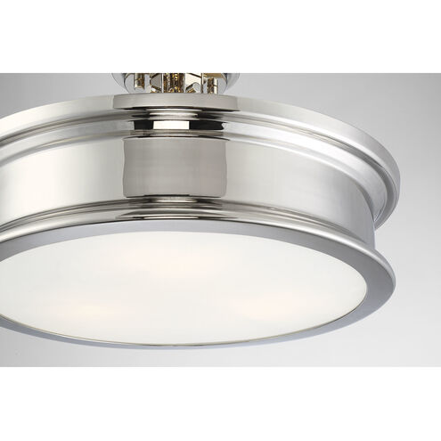 Watkins 3 Light 16 inch Polished Nickel Semi-Flush Ceiling Light, Essentials