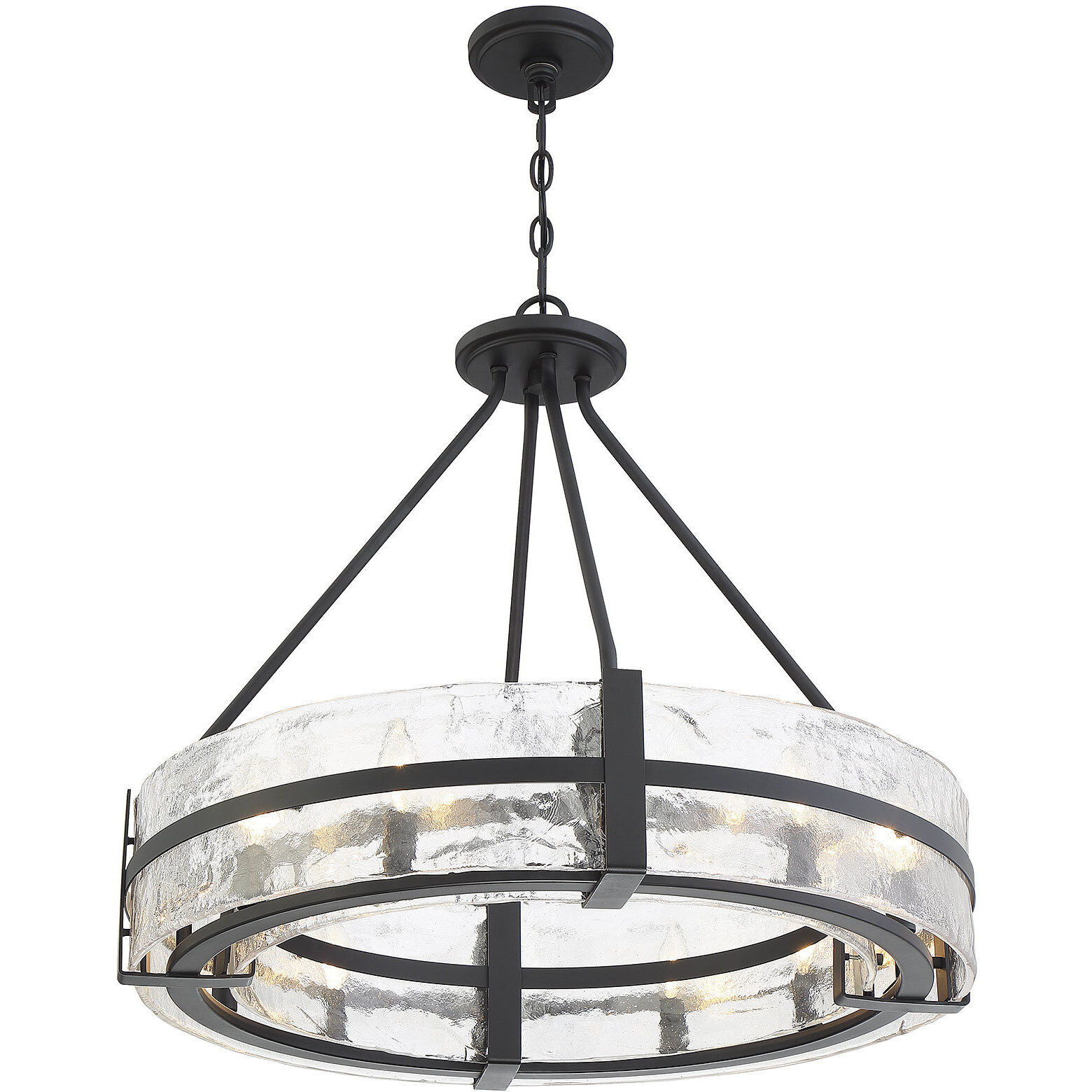 Hudson 8 Light 28 inch Matte Black Pendant Ceiling Light