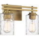 Baxter 2 Light 15 inch Warm Brass Bathroom Vanity Light Wall Light, Lighting One