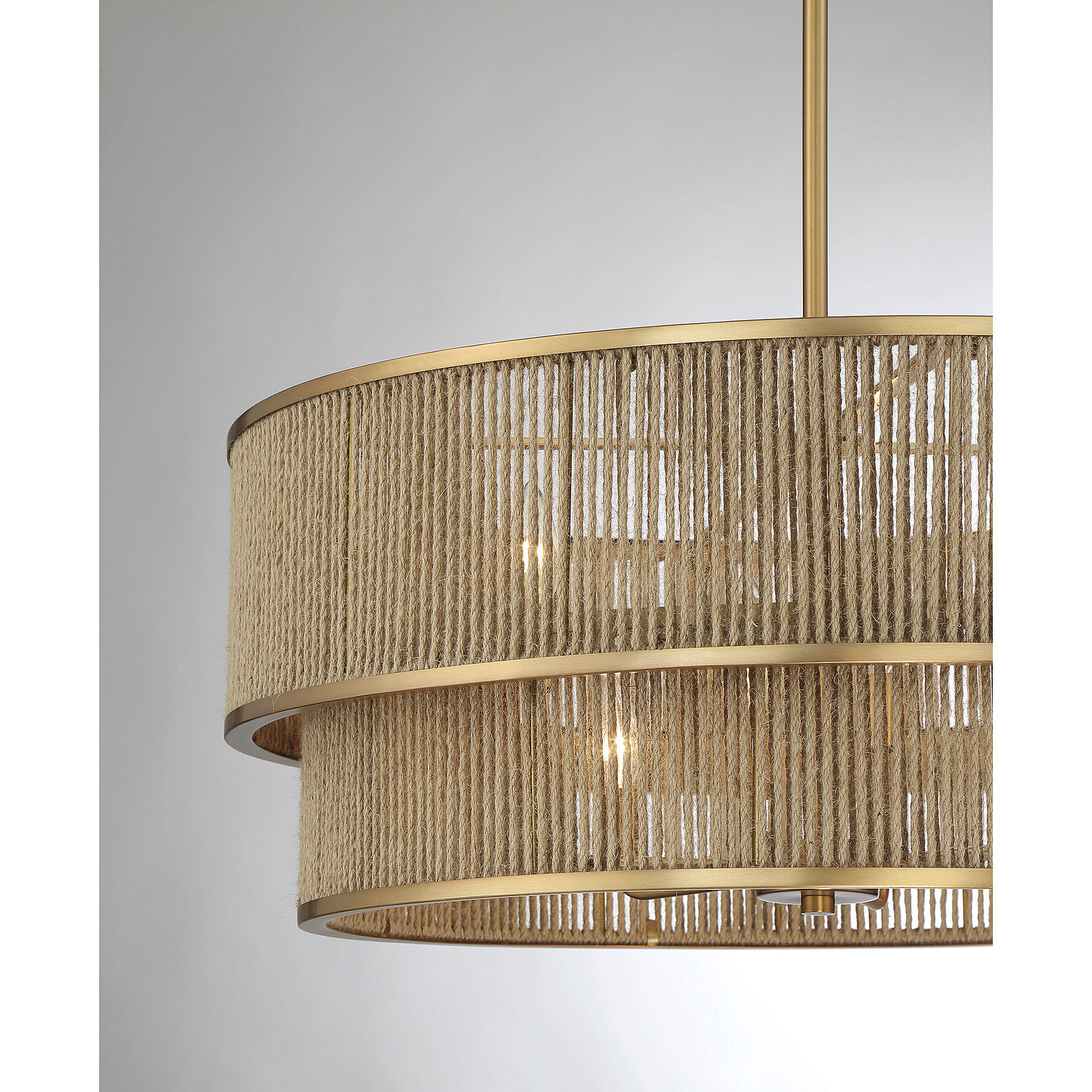Savoy House 7 1774 6 320 Ashburn 6 Light 28 inch Warm Brass and Rope Pendant Ceiling Light