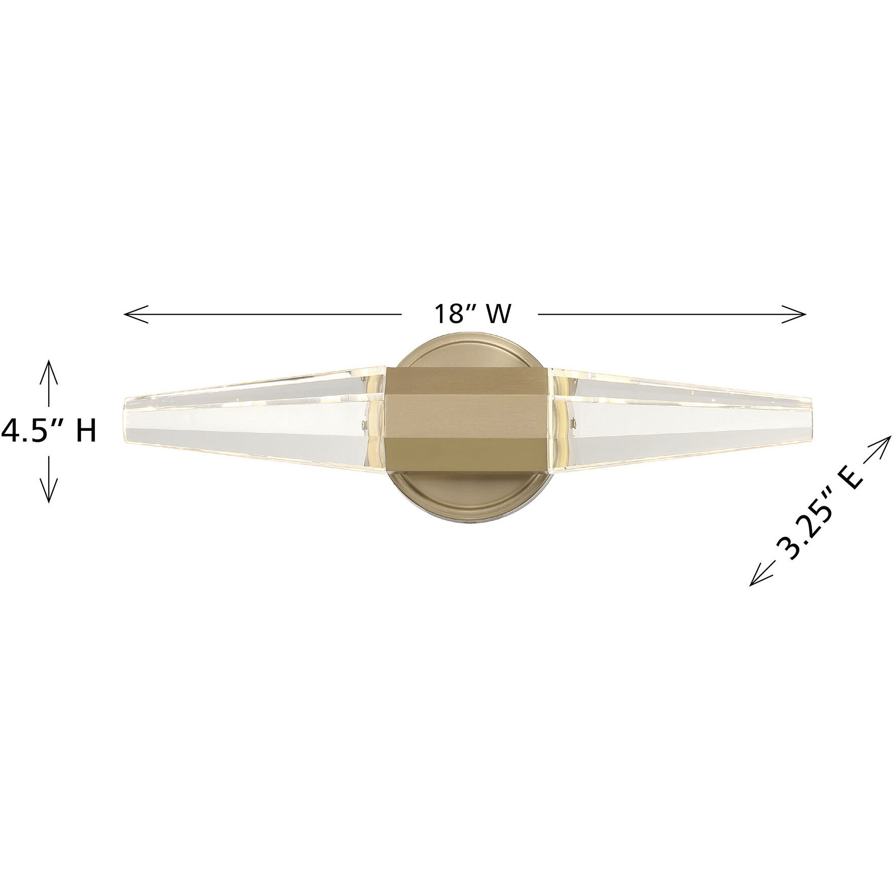 Beaumont LED 18 inch Noble Brass Bathroom Vanity Light Wall Light