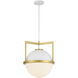 Carlysle 1 Light 15 inch White with Warm Brass Accents Pendant Ceiling Light in White/Warm Brass