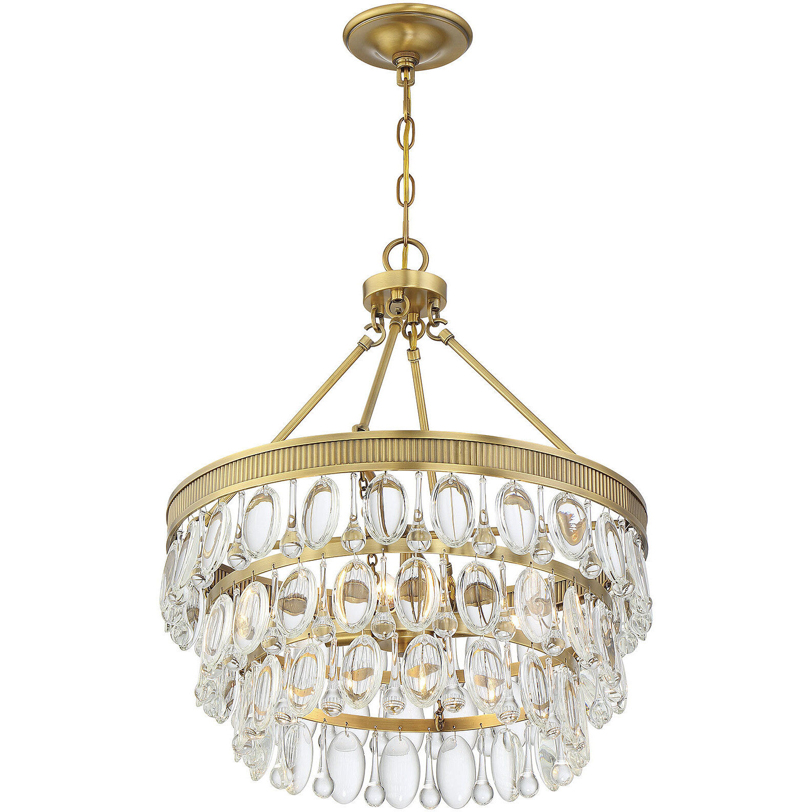 Windham 4 Light 20 inch Warm Brass Pendant Ceiling Light