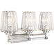 Garnet 3 Light 24 inch Polished Nickel Bathroom Vanity Light Wall Light