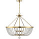 Bergamo 6 Light 26 inch Warm Brass Pendant Ceiling Light