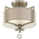 Rosendal 2 Light 16 inch Silver Sparkle Semi-Flush Ceiling Light